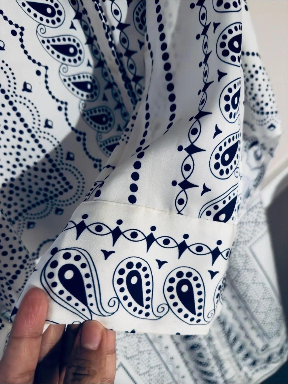NEW White Navy Bandana-Print Wide Leg Two piece set Co-ord Medium Dior style